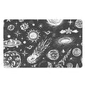 Black White Galaxy Outer Space Print Polyester Doormat