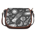 Black White Galaxy Outer Space Print Saddle Bag