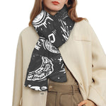 Black White Galaxy Outer Space Print Scarf