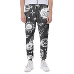 Black White Galaxy Outer Space Print Scuba Joggers
