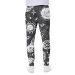 Black White Galaxy Outer Space Print Scuba Joggers