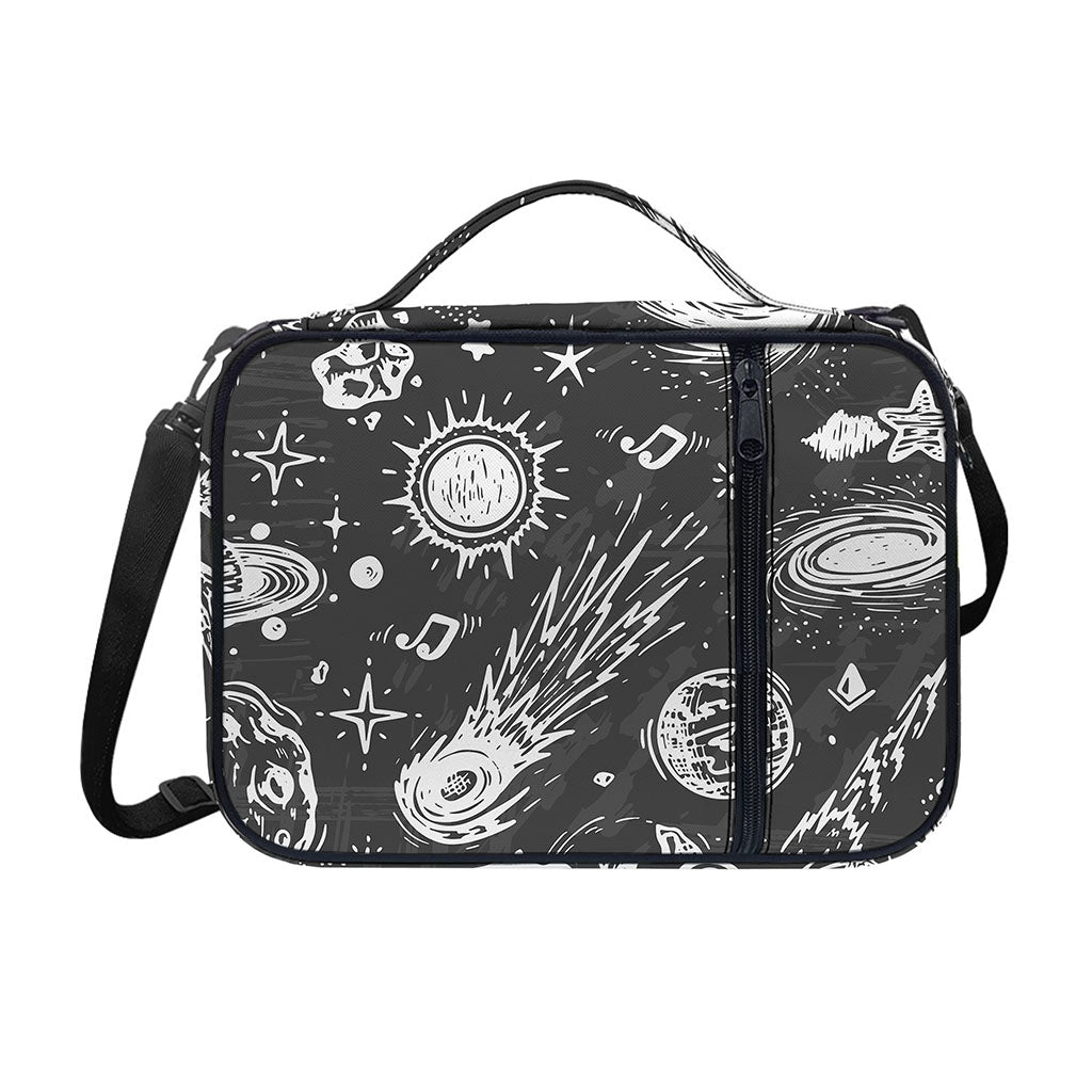 Black White Galaxy Outer Space Print Shoulder Strap Bible Bag