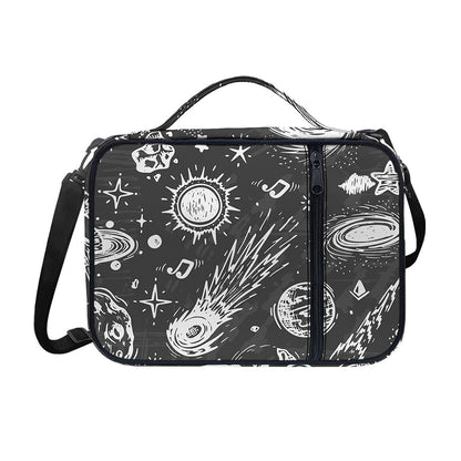 Black White Galaxy Outer Space Print Shoulder Strap Bible Bag