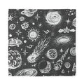 Black White Galaxy Outer Space Print Silk Bandana