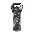 Black White Galaxy Outer Space Print Single Neoprene Wine Tote