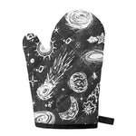 Black White Galaxy Outer Space Print Single Oven Mitt