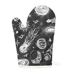 Black White Galaxy Outer Space Print Single Oven Mitt