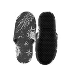 Black White Galaxy Outer Space Print Slippers