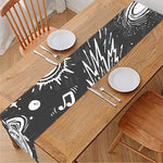 Black White Galaxy Outer Space Print Table Runner