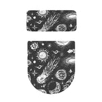 Black White Galaxy Outer Space Print Toilet Lid And Tank Cover Set