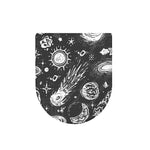 Black White Galaxy Outer Space Print Toilet Lid Cover