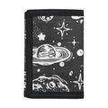 Black White Galaxy Outer Space Print Trifold Wallet