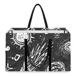 Black White Galaxy Outer Space Print Utility Tote Bag