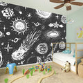 Black White Galaxy Outer Space Print Wall Sticker