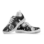 Black White Galaxy Outer Space Print White Running Shoes