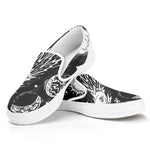 Black White Galaxy Outer Space Print White Slip On Sneakers