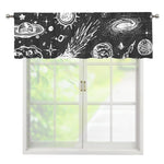 Black White Galaxy Outer Space Print Window Valance