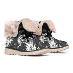 Black White Galaxy Outer Space Print Winter Boots