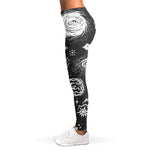 Black White Galaxy Outer Space Print Women's Leggings