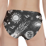 Black White Galaxy Outer Space Print Women's Panties