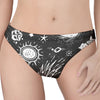 Black White Galaxy Outer Space Print Women's Thong