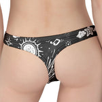 Black White Galaxy Outer Space Print Women's Thong