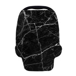 Black White Grunge Marble Print Baby Seat Cover
