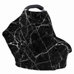Black White Grunge Marble Print Baby Seat Cover