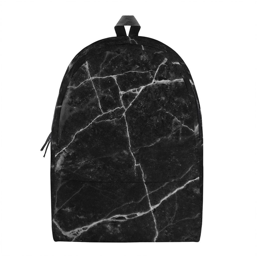 Black White Grunge Marble Print Backpack