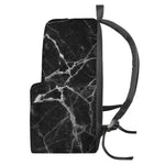 Black White Grunge Marble Print Backpack