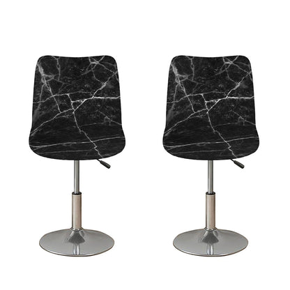 Black White Grunge Marble Print Bar Stool Covers