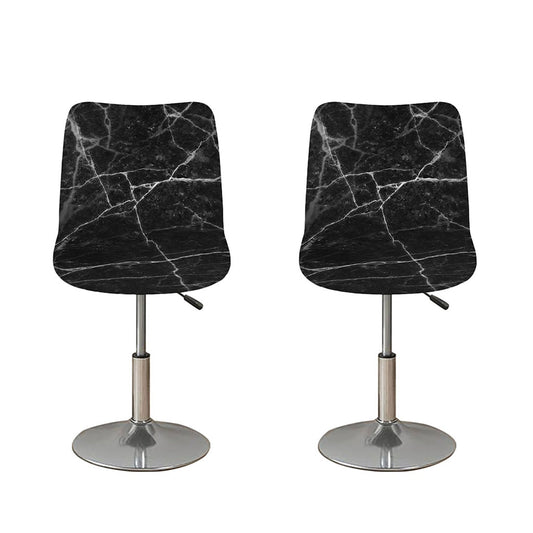 Black White Grunge Marble Print Bar Stool Covers