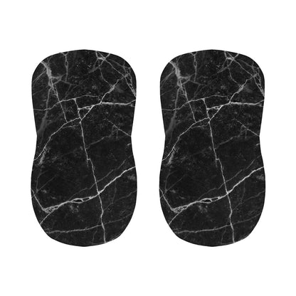 Black White Grunge Marble Print Bar Stool Covers