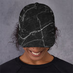 Black White Grunge Marble Print Baseball Cap