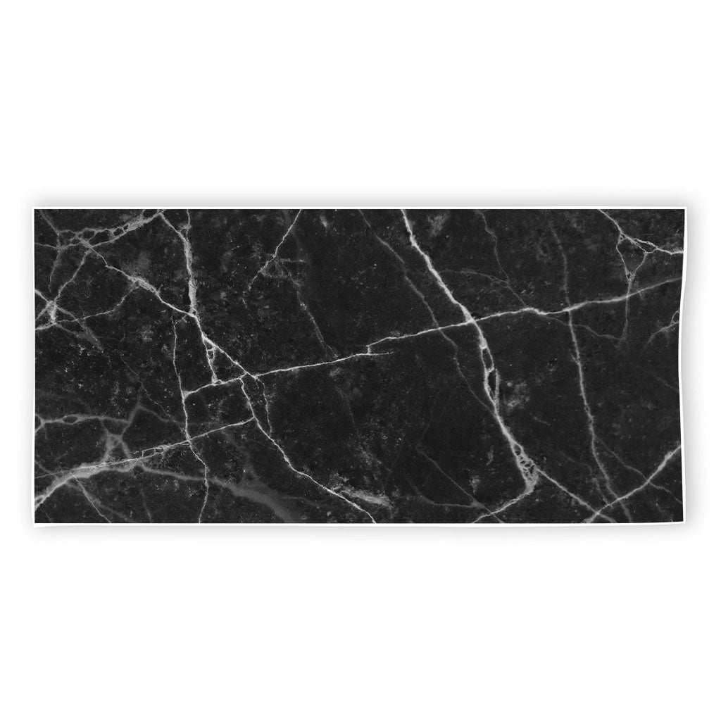 Black White Grunge Marble Print Beach Towel