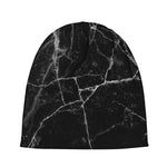 Black White Grunge Marble Print Beanie