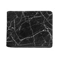 Black White Grunge Marble Print Bifold Wallet