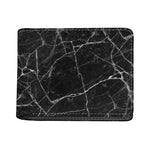 Black White Grunge Marble Print Bifold Wallet