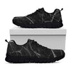 Black White Grunge Marble Print Black Running Shoes