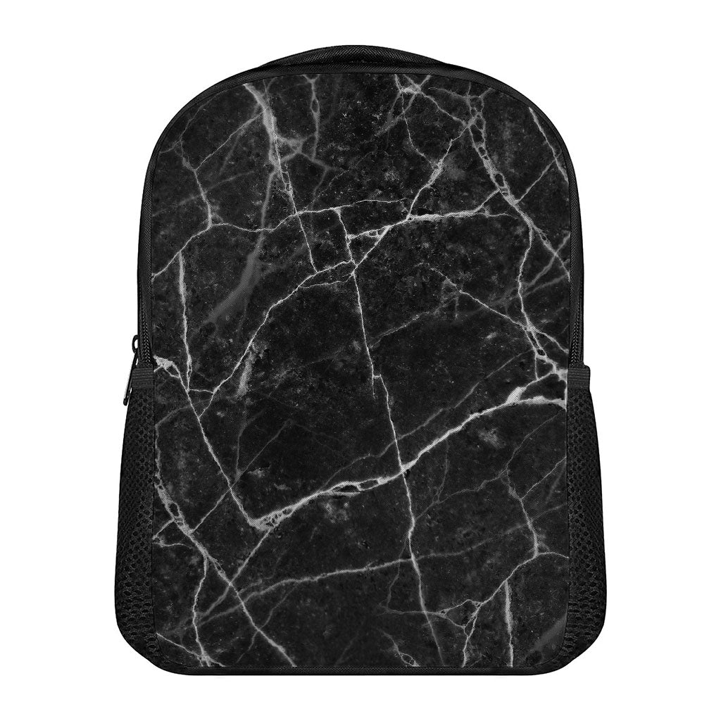 Black White Grunge Marble Print Casual Backpack