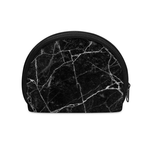 Black White Grunge Marble Print Coin Purse