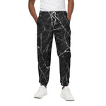 Black White Grunge Marble Print Cotton Pants