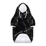 Black White Grunge Marble Print Dog Zip Up Hoodie