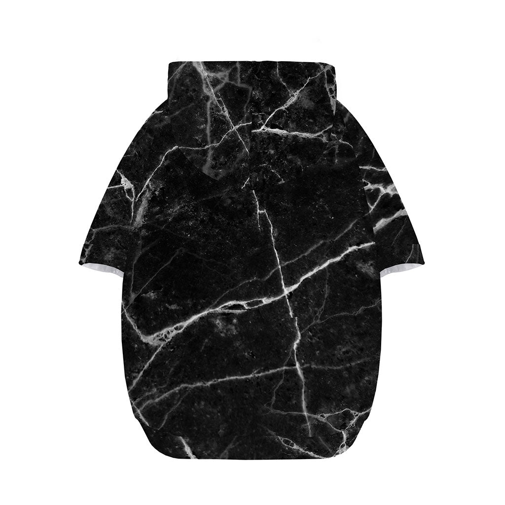 Black White Grunge Marble Print Dog Zip Up Hoodie