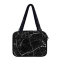 Black White Grunge Marble Print Double Strap Bible Bag