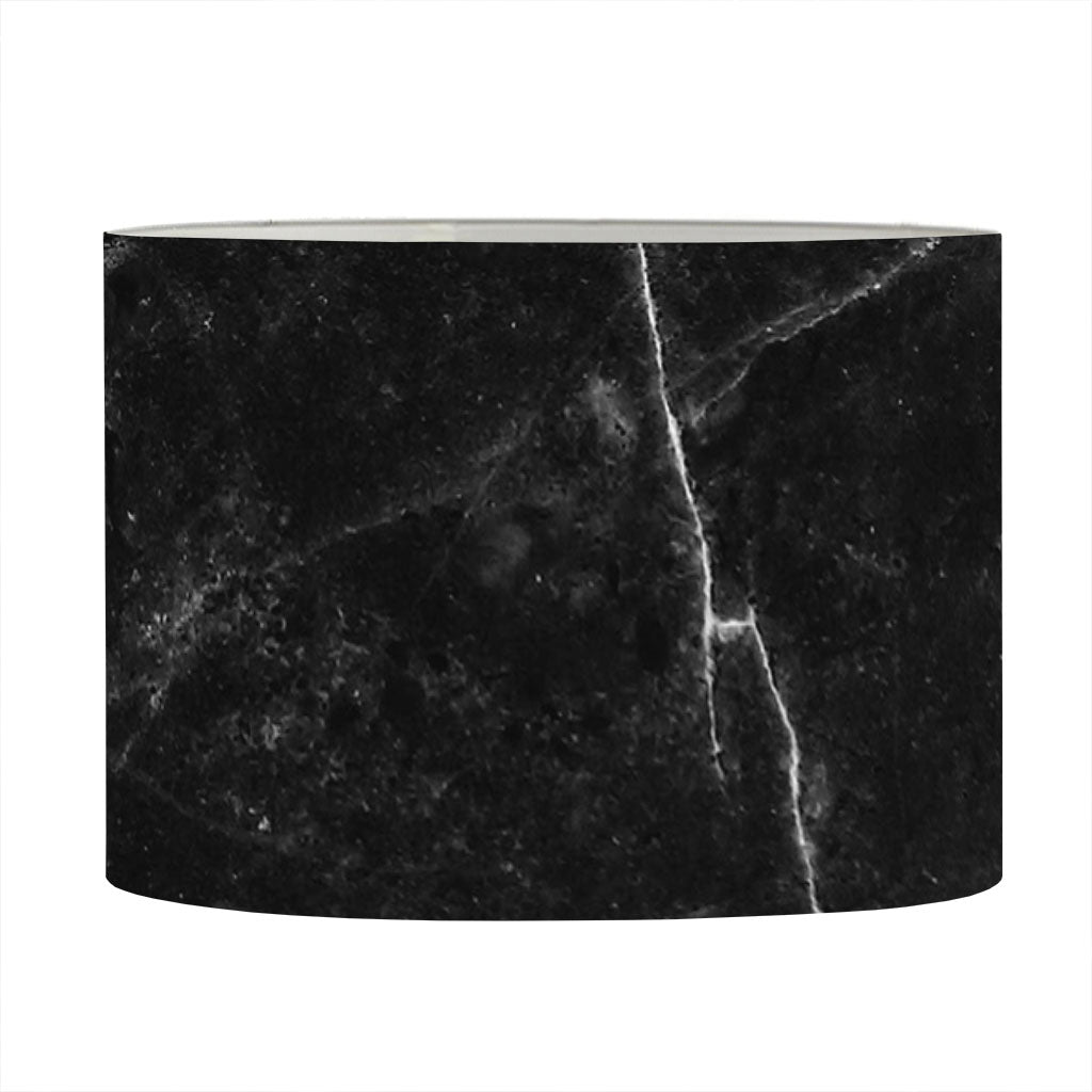 Black White Grunge Marble Print Drum Lamp Shade
