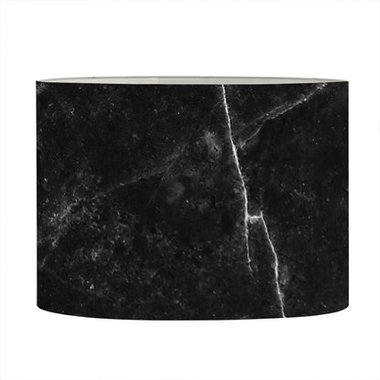 Black White Grunge Marble Print Drum Lamp Shade