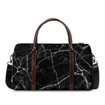 Black White Grunge Marble Print Duffle Bag