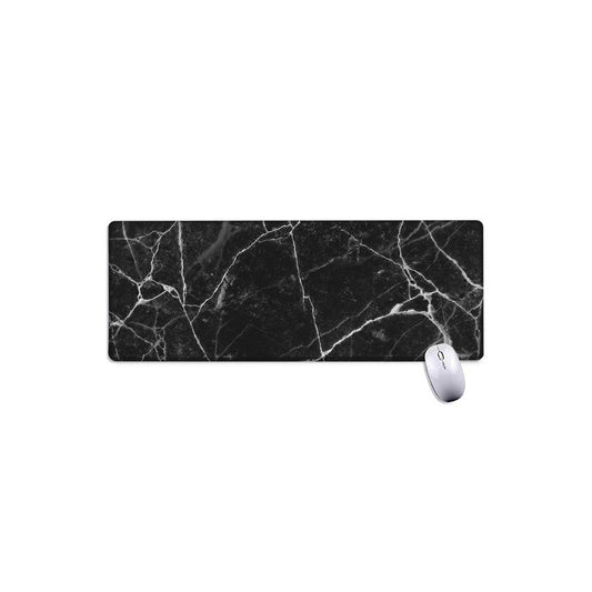 Black White Grunge Marble Print Extended Mouse Pad