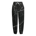 Black White Grunge Marble Print Fleece Lined Knit Pants